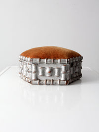 antique spool art footstool