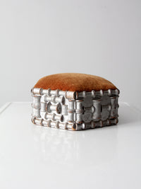 antique spool art footstool