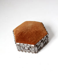 antique spool art footstool