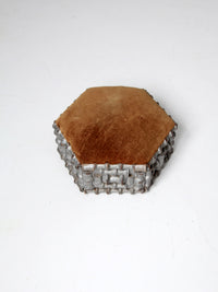 antique spool art footstool