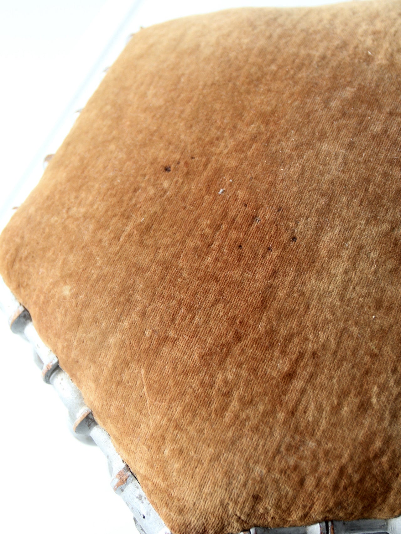 antique spool art footstool