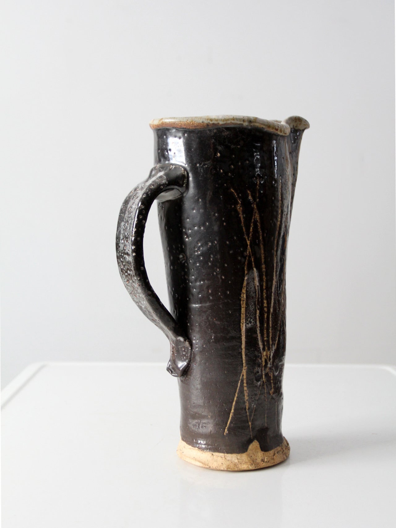 vintage studio pottery pitcher vase