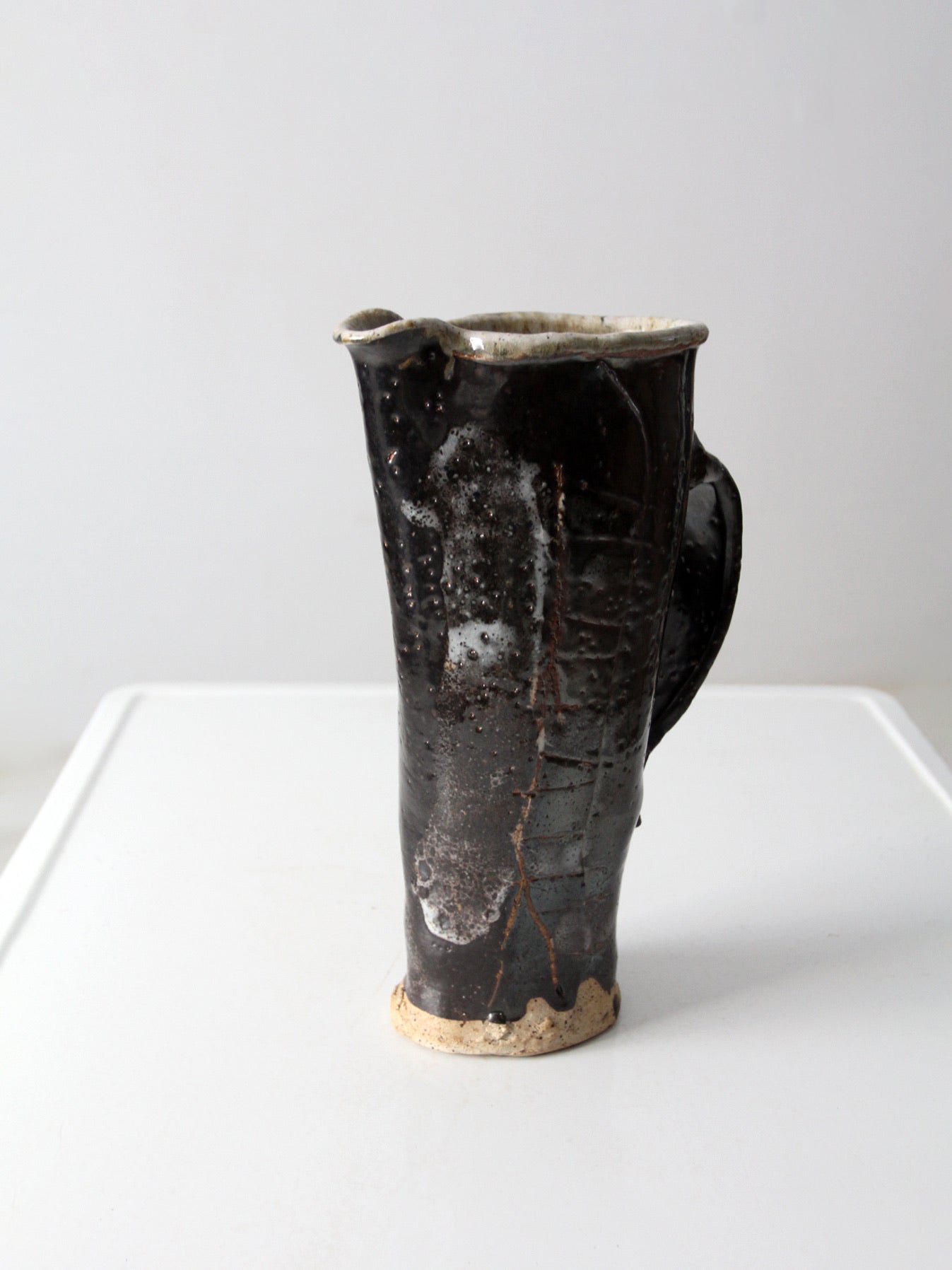 vintage studio pottery pitcher vase