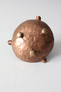 antique copper match holder ashtray