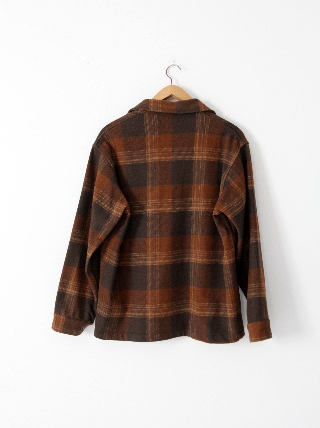 vintage 60s wool plaid shirt jacket