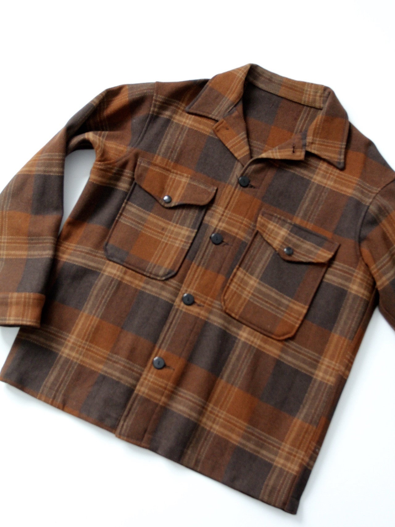 vintage 60s wool plaid shirt jacket