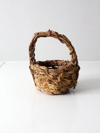 vintage twig & moss basket