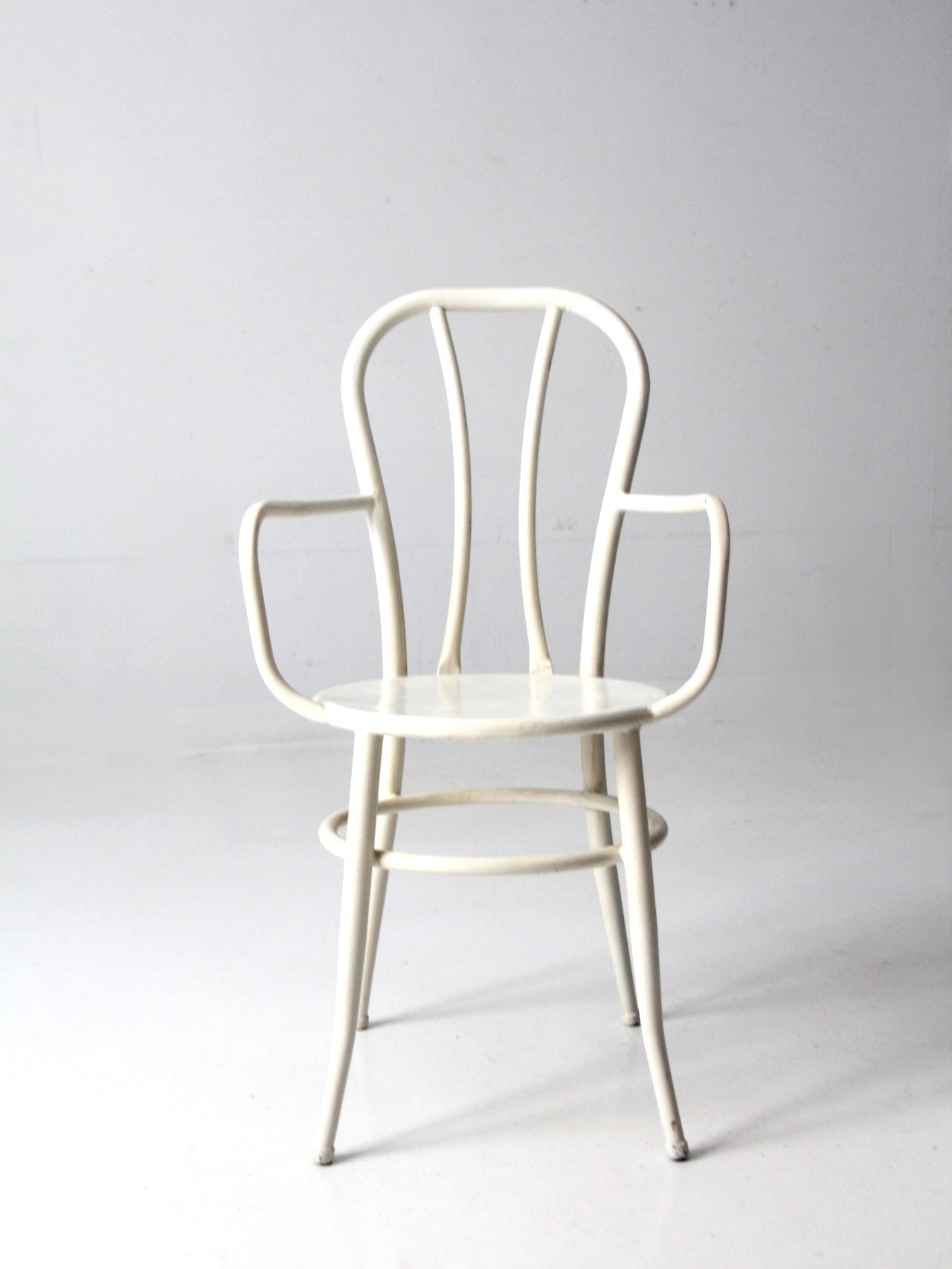 vintage white metal bistro chair