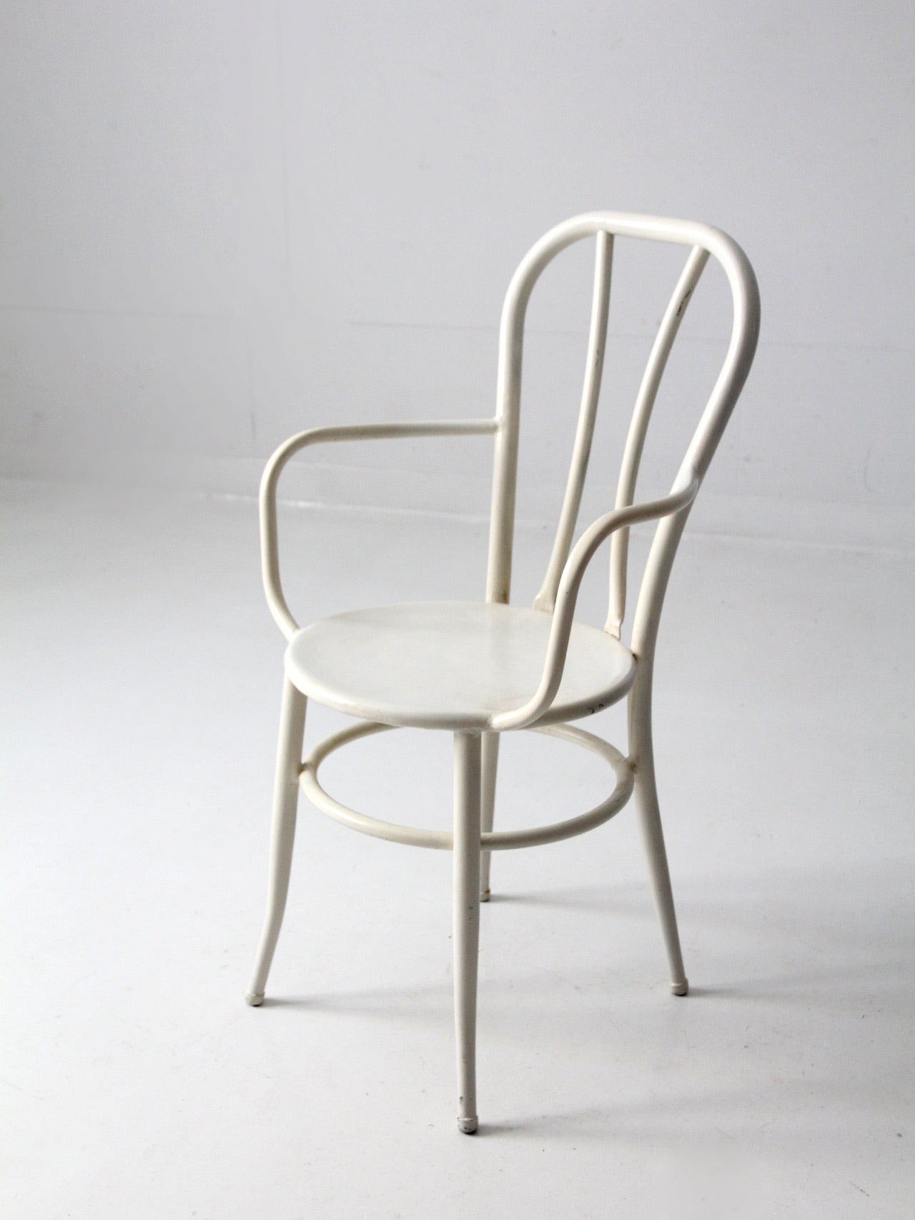 vintage white metal bistro chair