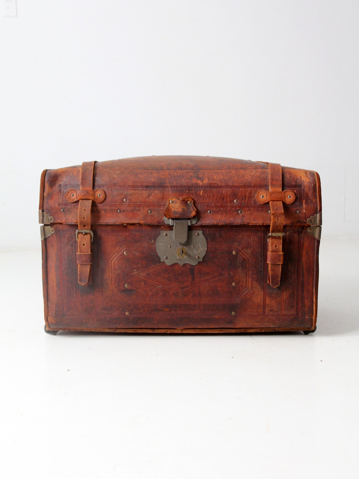 antique leather trunk
