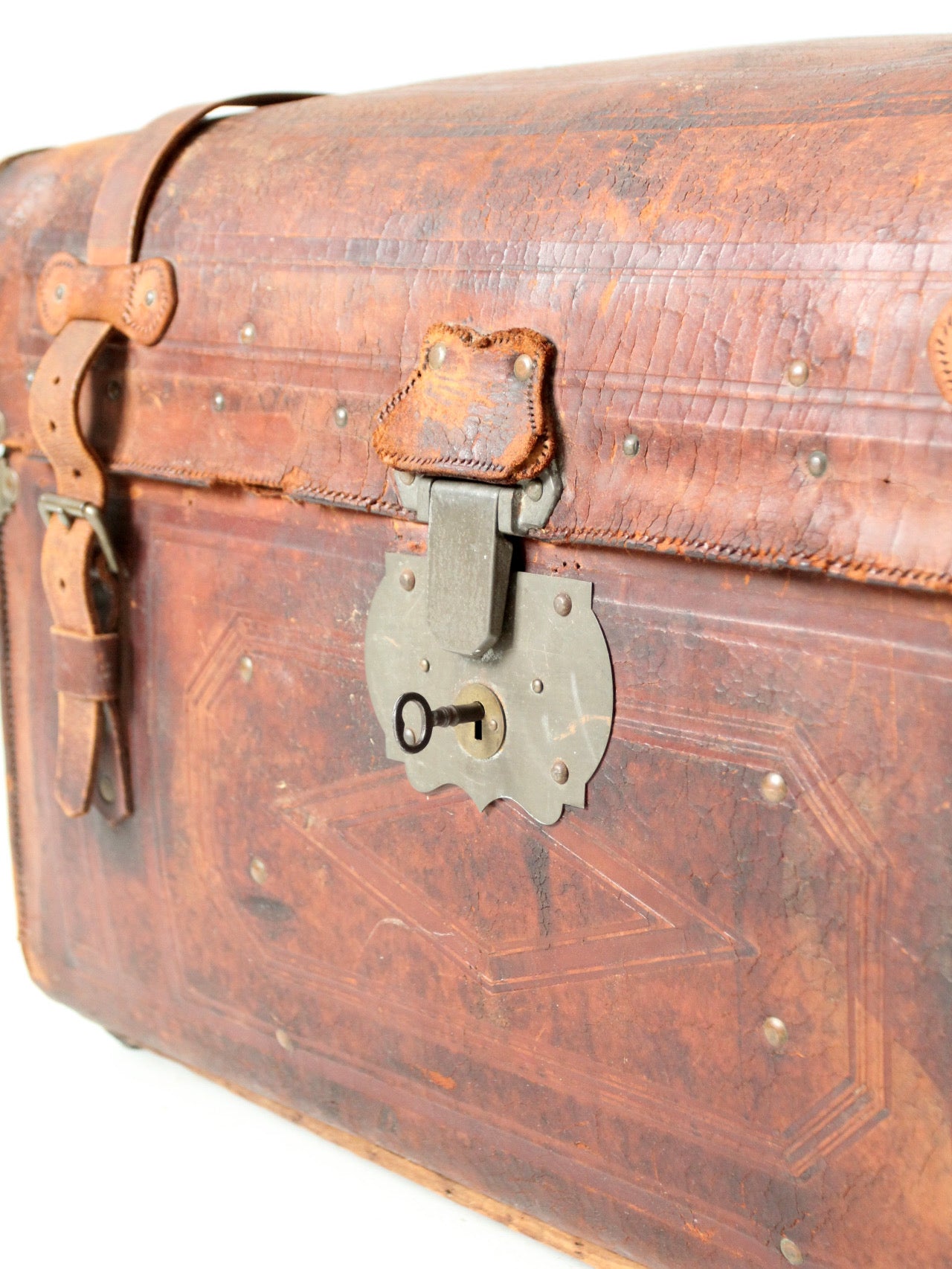 antique leather trunk