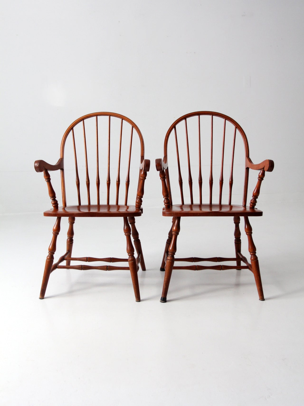 antique Windsor arm chairs pair