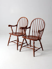 antique Windsor arm chairs pair