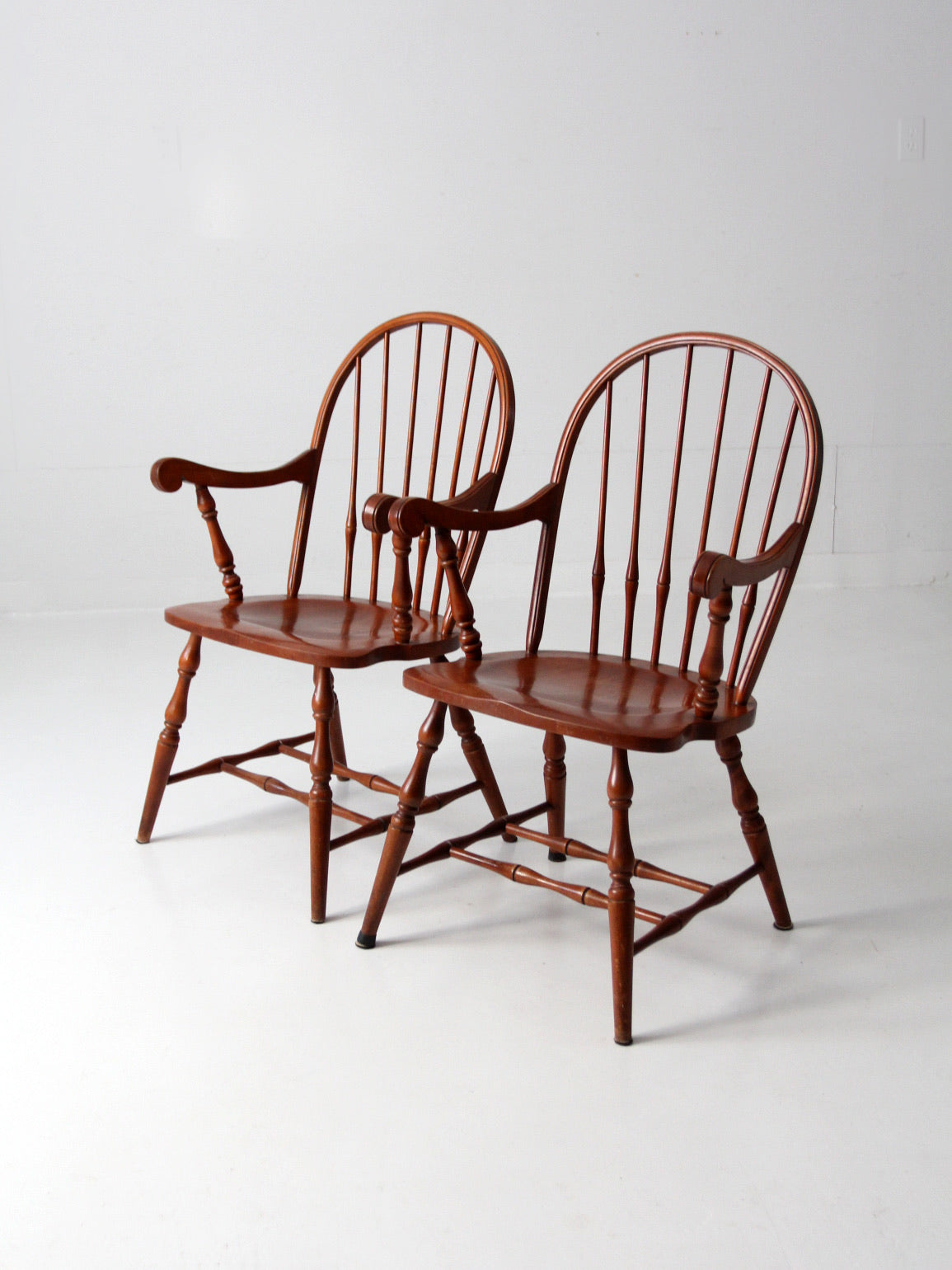 antique Windsor arm chairs pair