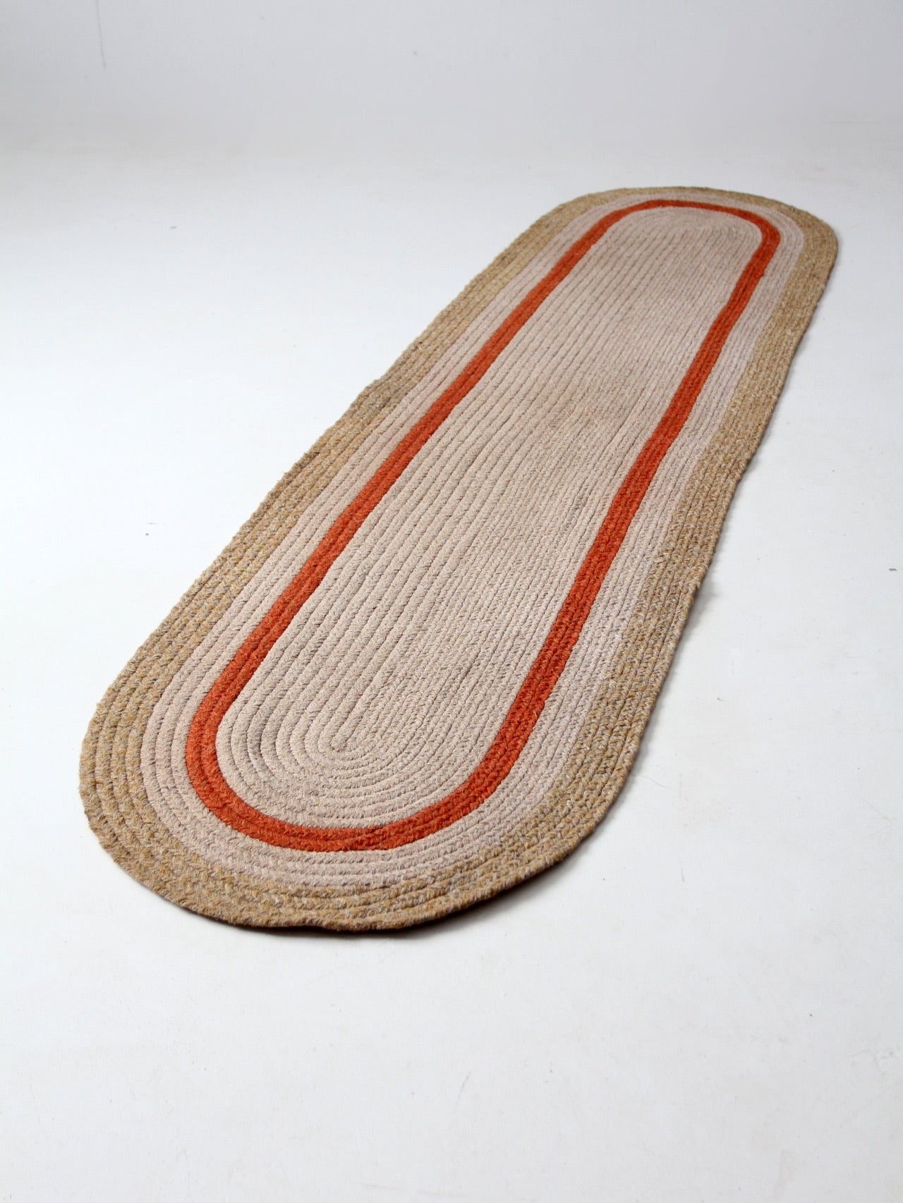 vintage braided 9 ft oval rug
