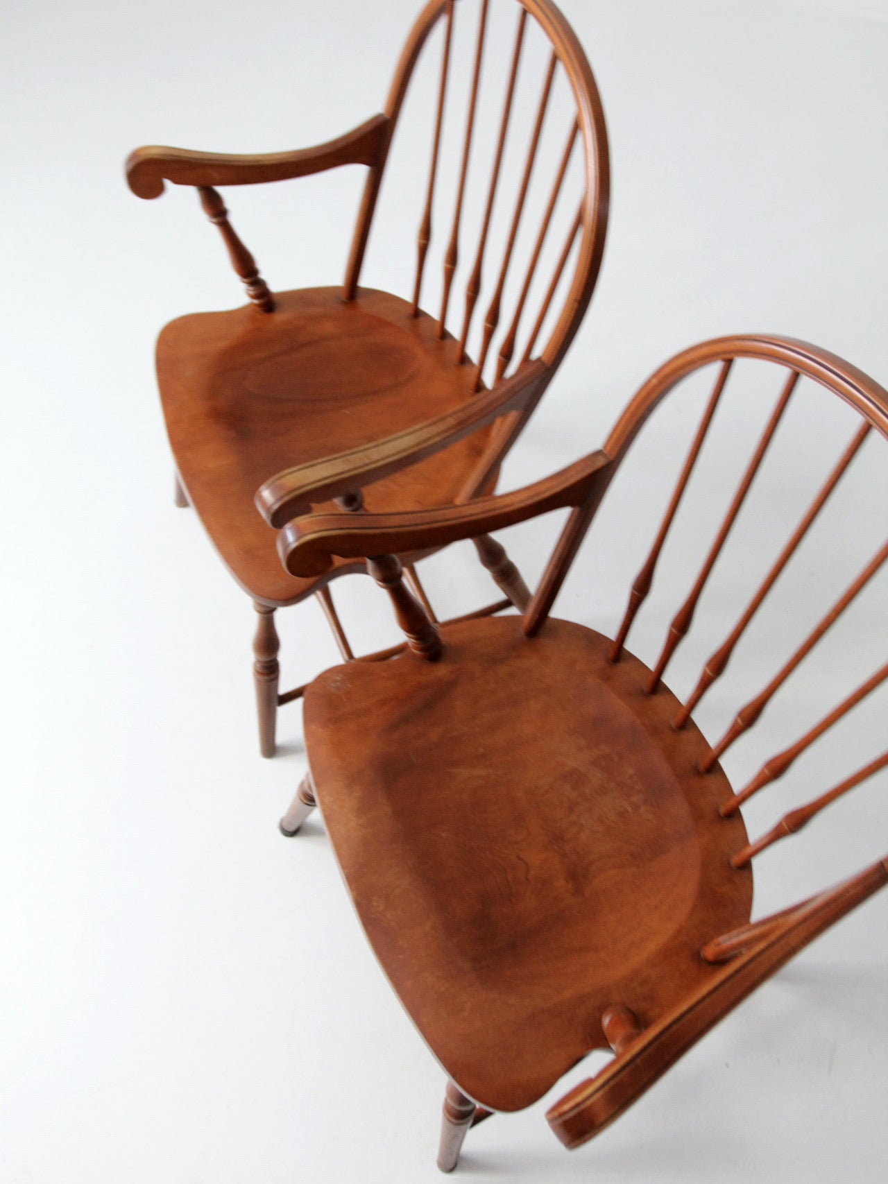 antique Windsor arm chairs pair