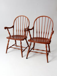 antique Windsor arm chairs pair