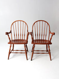 antique Windsor arm chairs pair