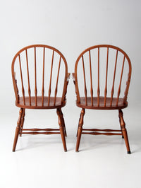 antique Windsor arm chairs pair