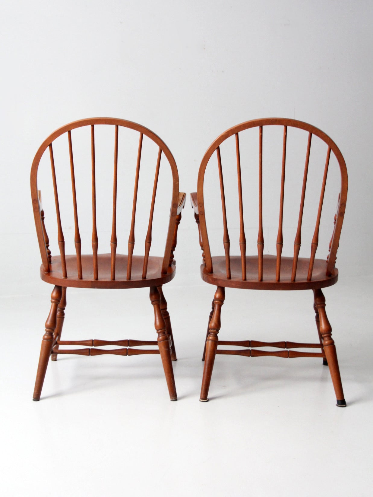 antique Windsor arm chairs pair