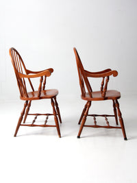 antique Windsor arm chairs pair