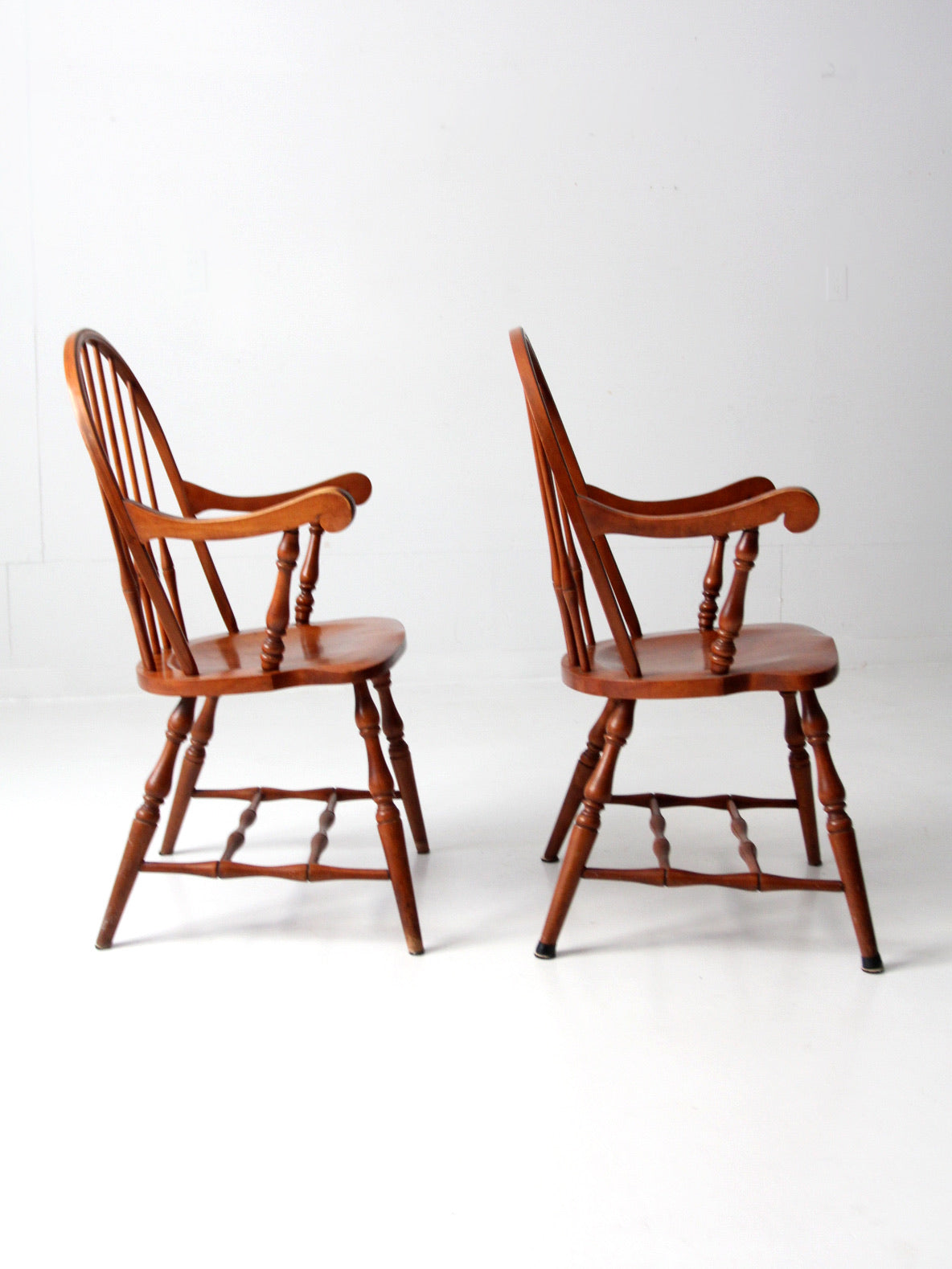 antique Windsor arm chairs pair