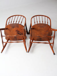 antique Windsor arm chairs pair