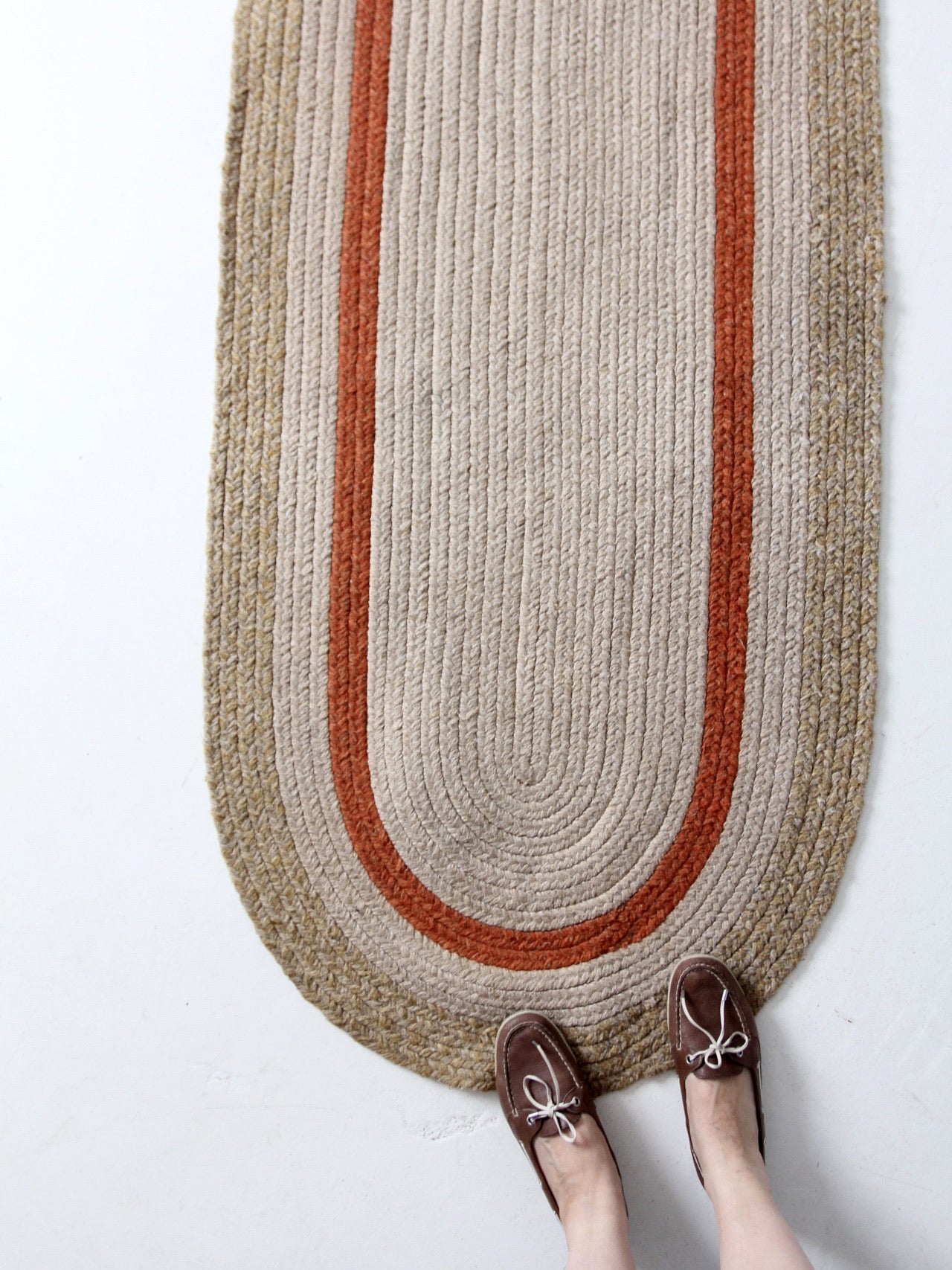 vintage braided 9 ft oval rug