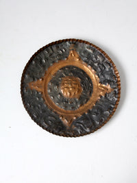 mid-century decorative Mexican copper plate