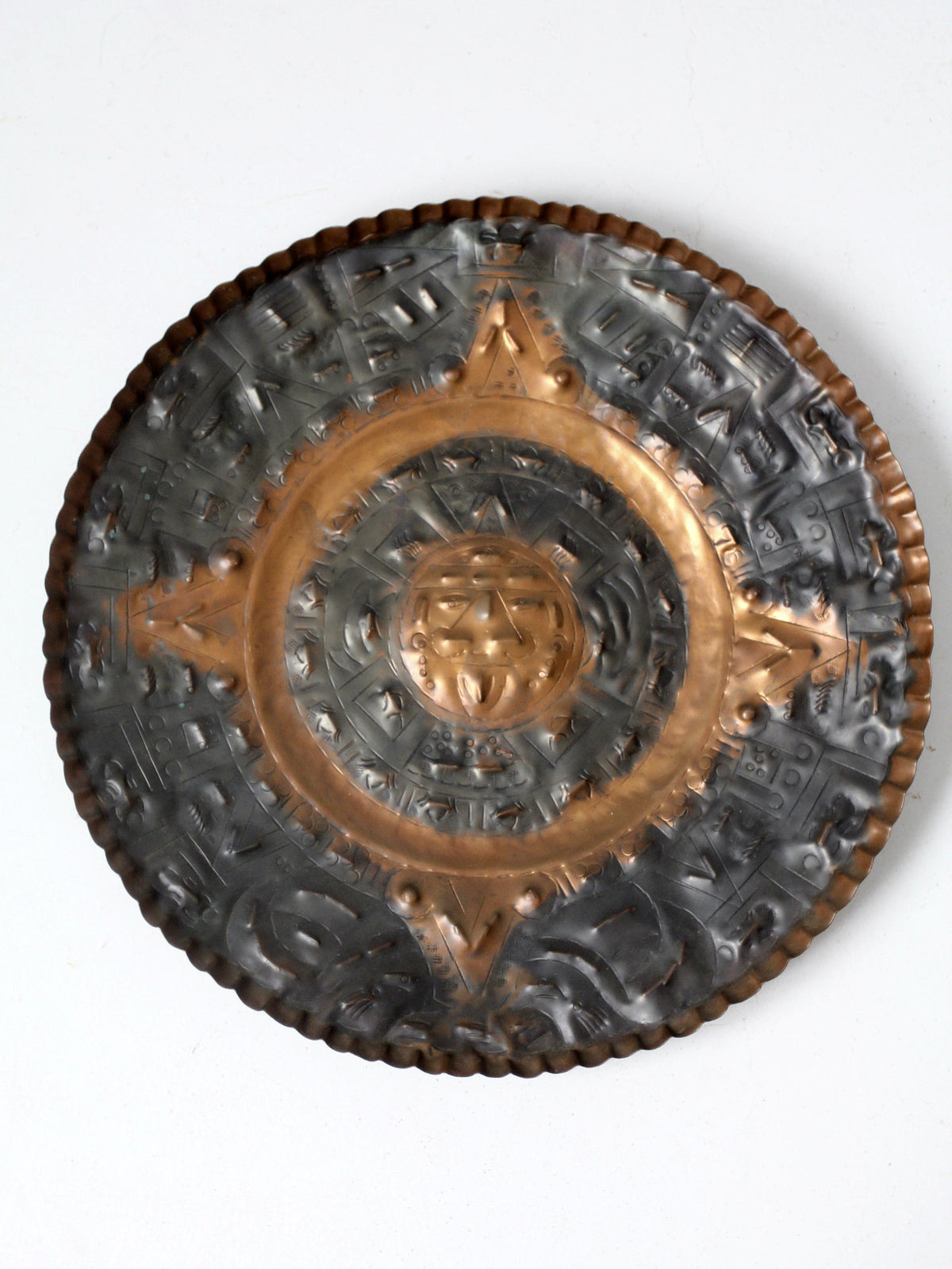 mid-century decorative Mexican copper plate