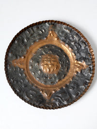 mid-century decorative Mexican copper plate