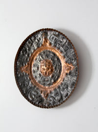 mid-century decorative Mexican copper plate