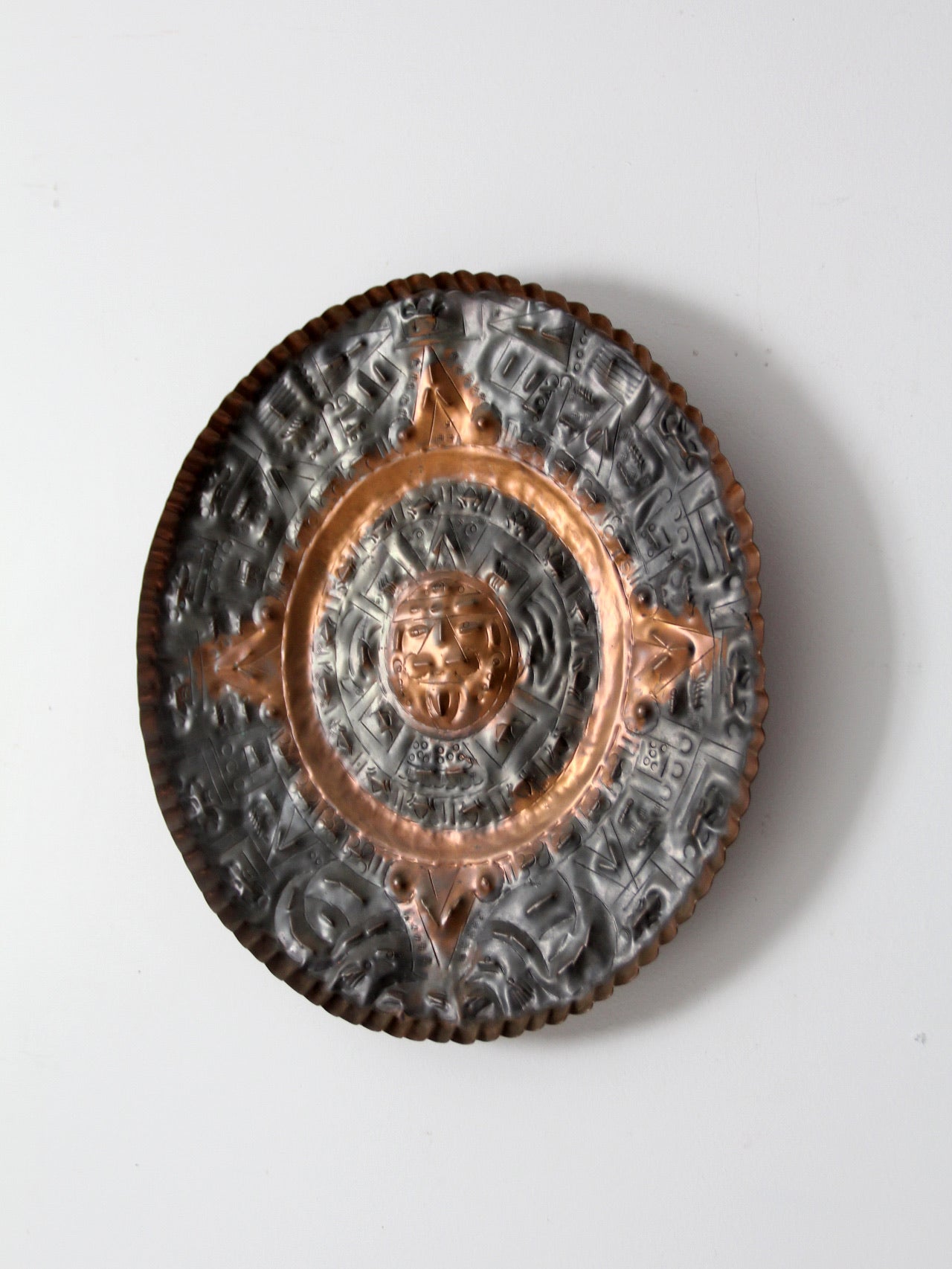mid-century decorative Mexican copper plate