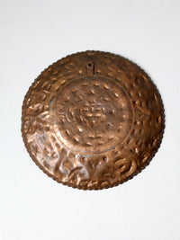 mid-century decorative Mexican copper plate