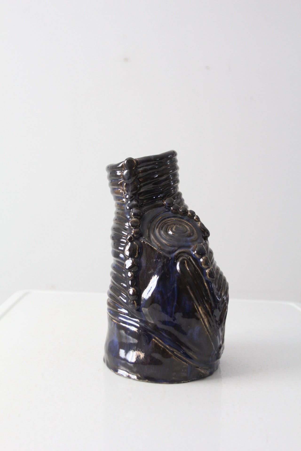 vintage coil free form pottery vase