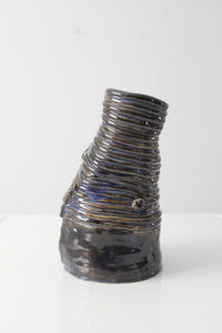 vintage coil free form pottery vase