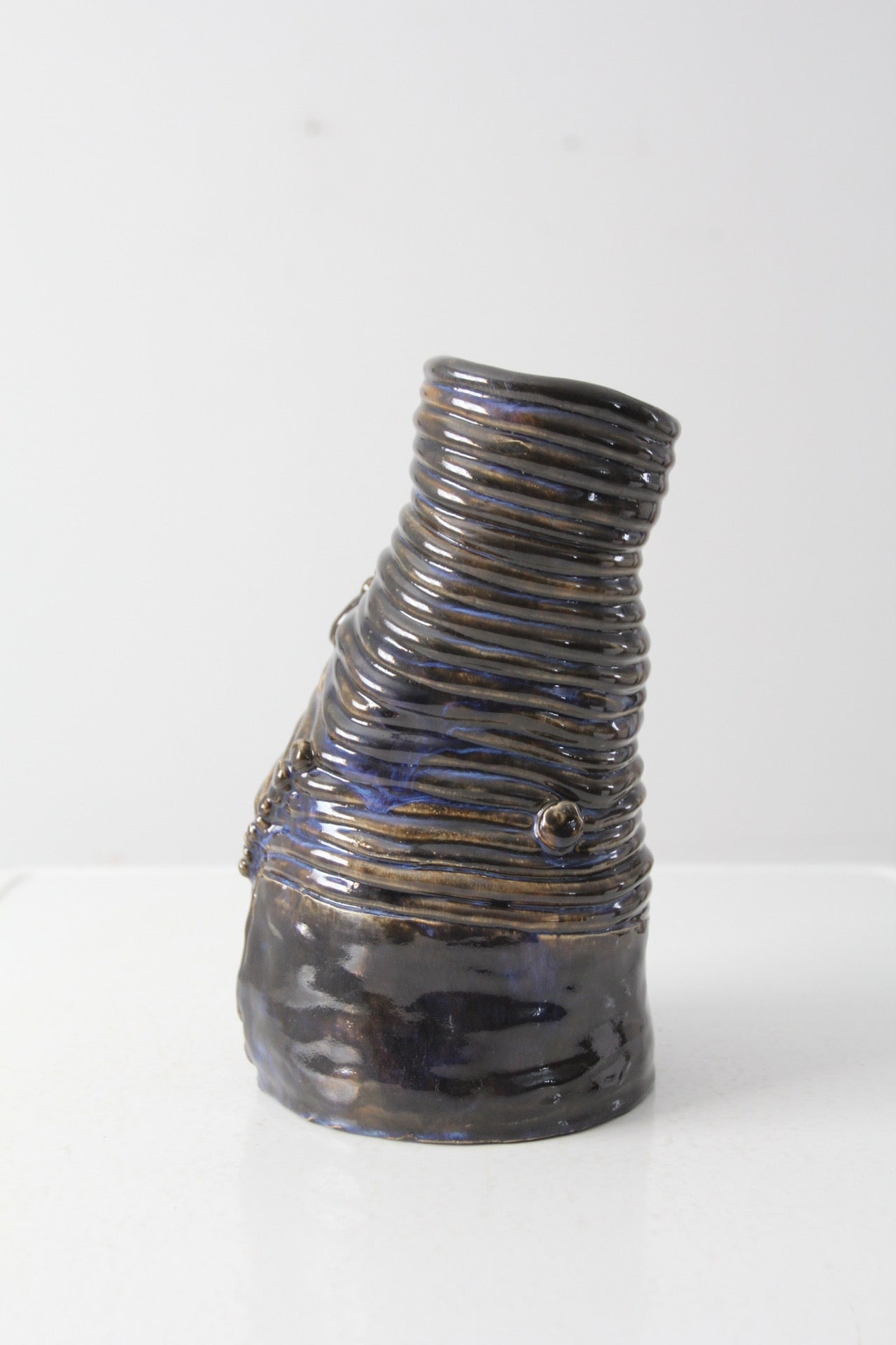 vintage coil free form pottery vase