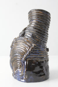 vintage coil free form pottery vase