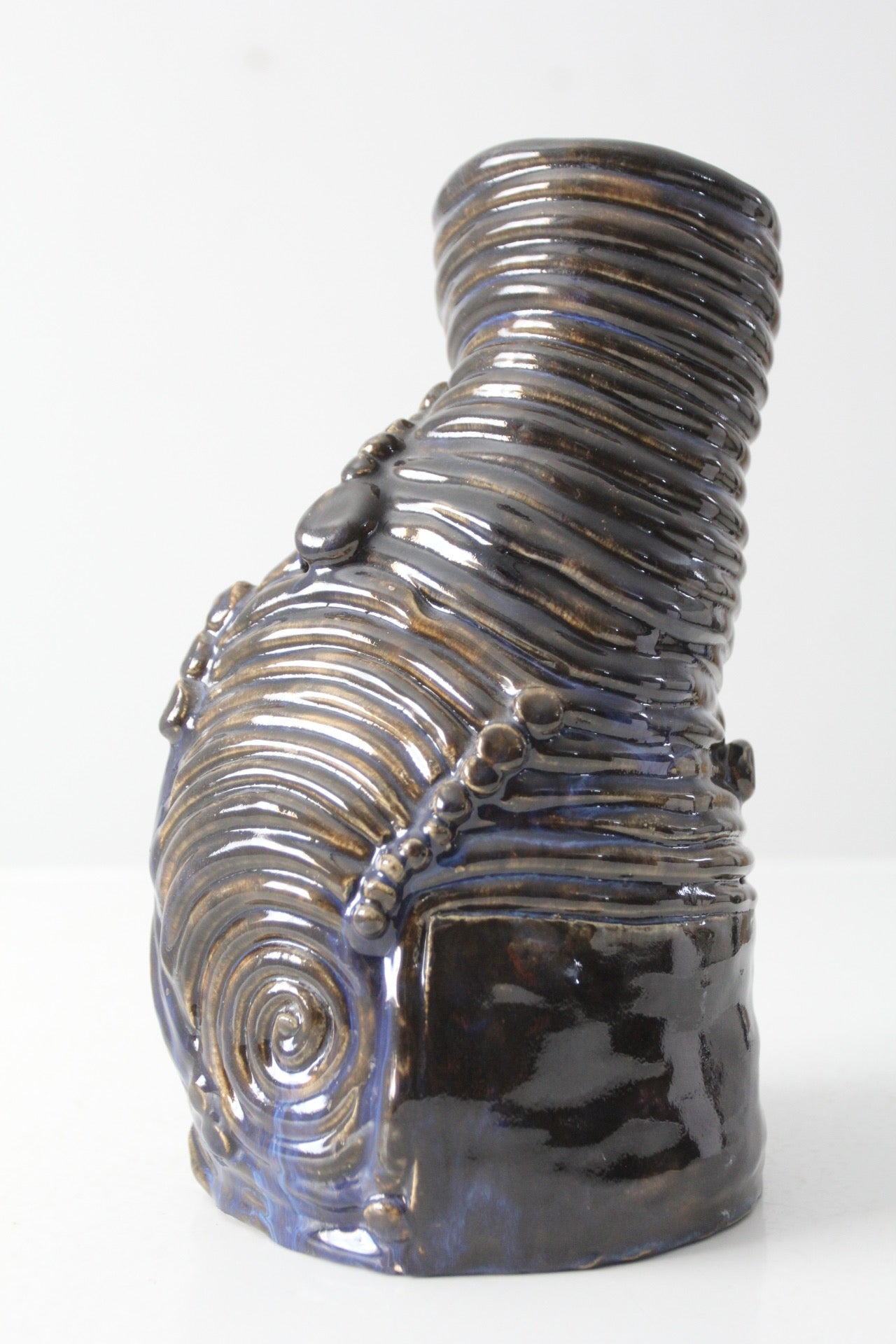 vintage coil free form pottery vase