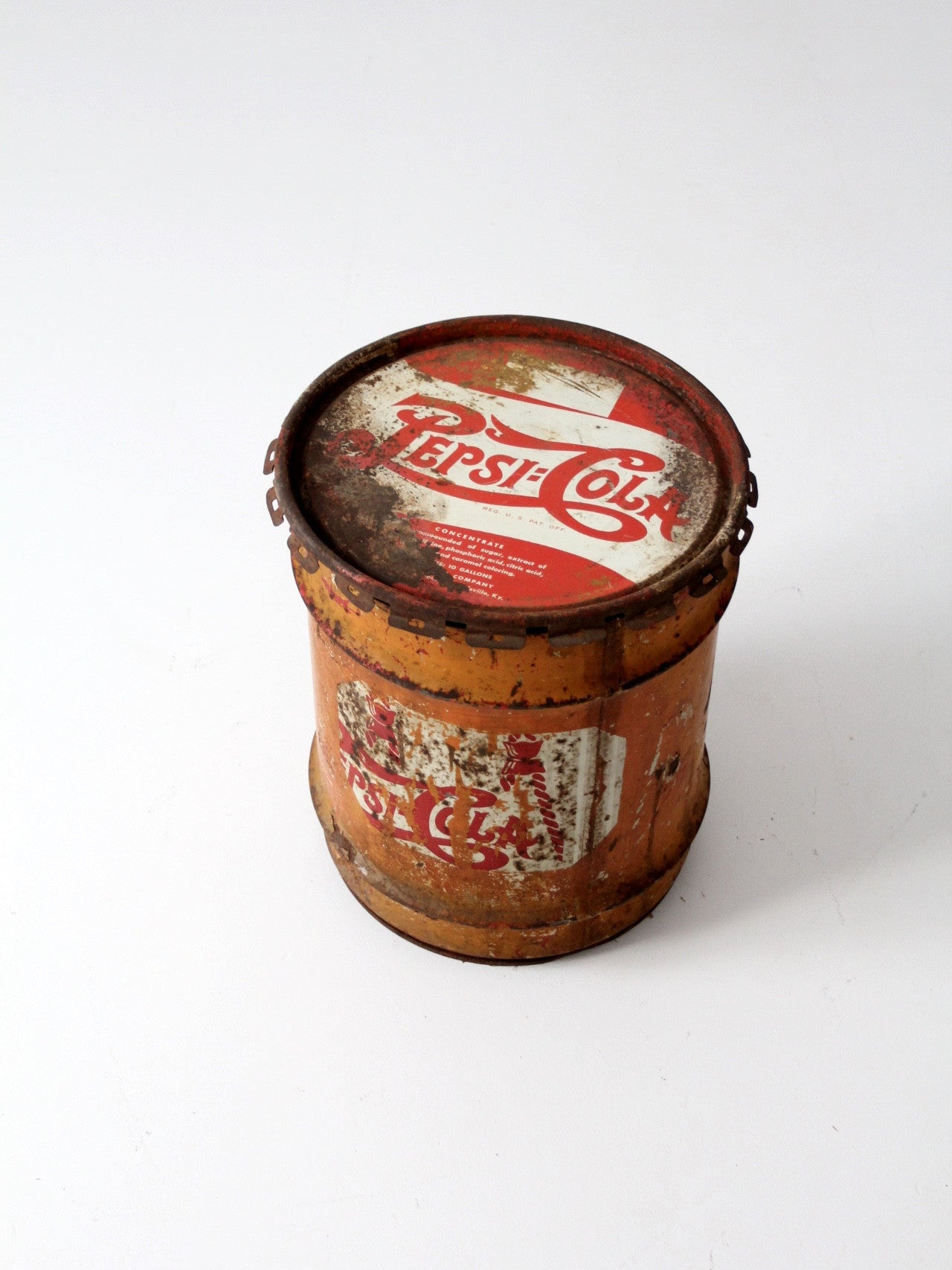 vintage Pepsi-Cola syrup industrial drum