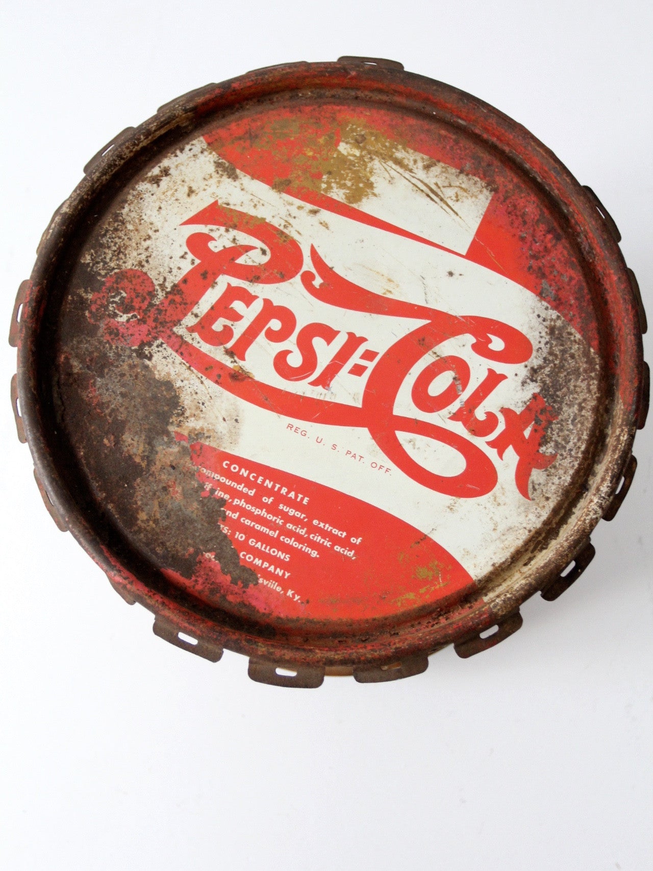vintage Pepsi-Cola syrup industrial drum