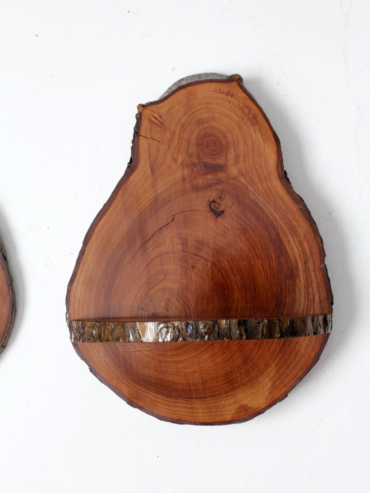 vintage live edge rustic wall shelves pair