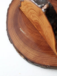 vintage live edge rustic wall shelves pair