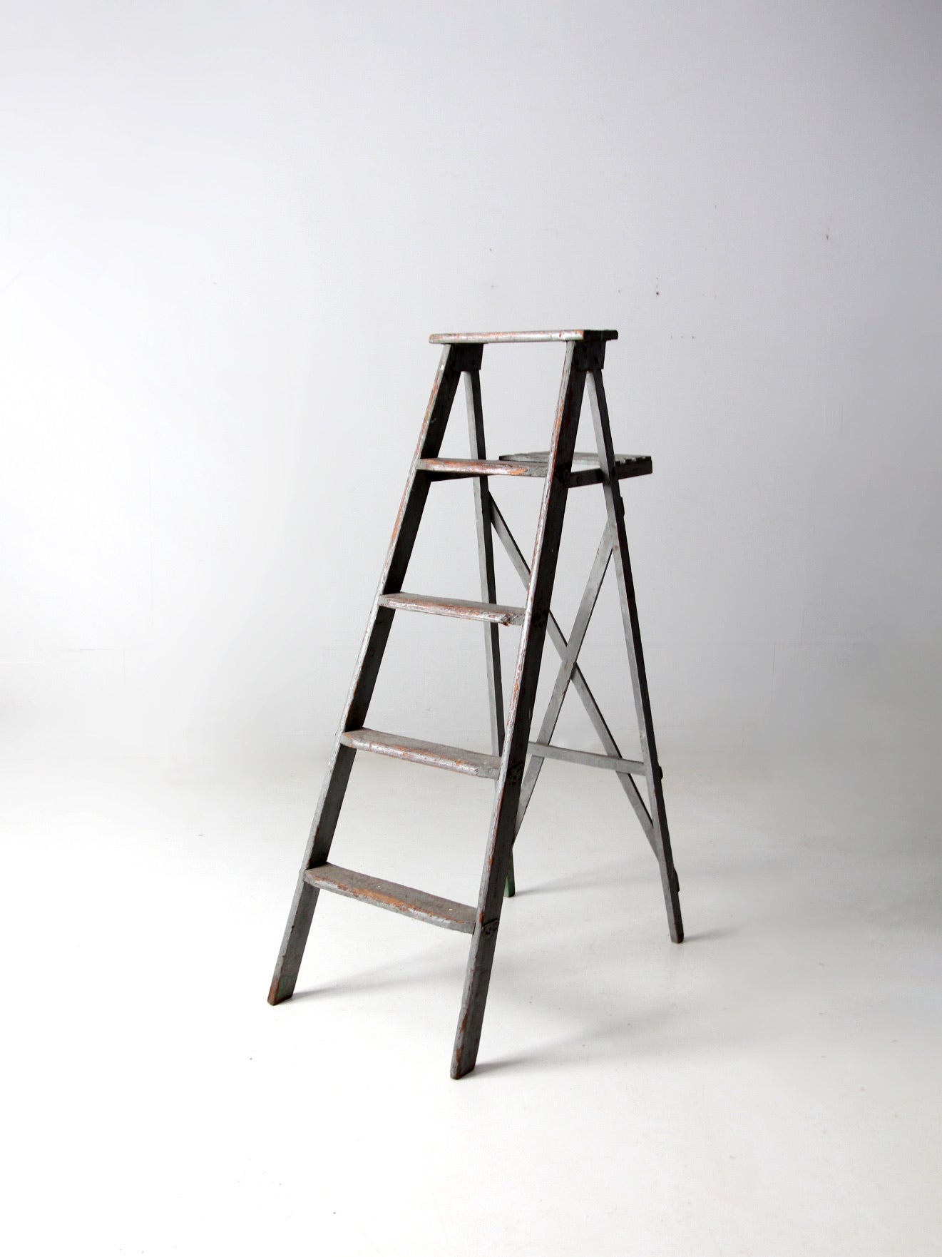 vintage wooden painters ladder
