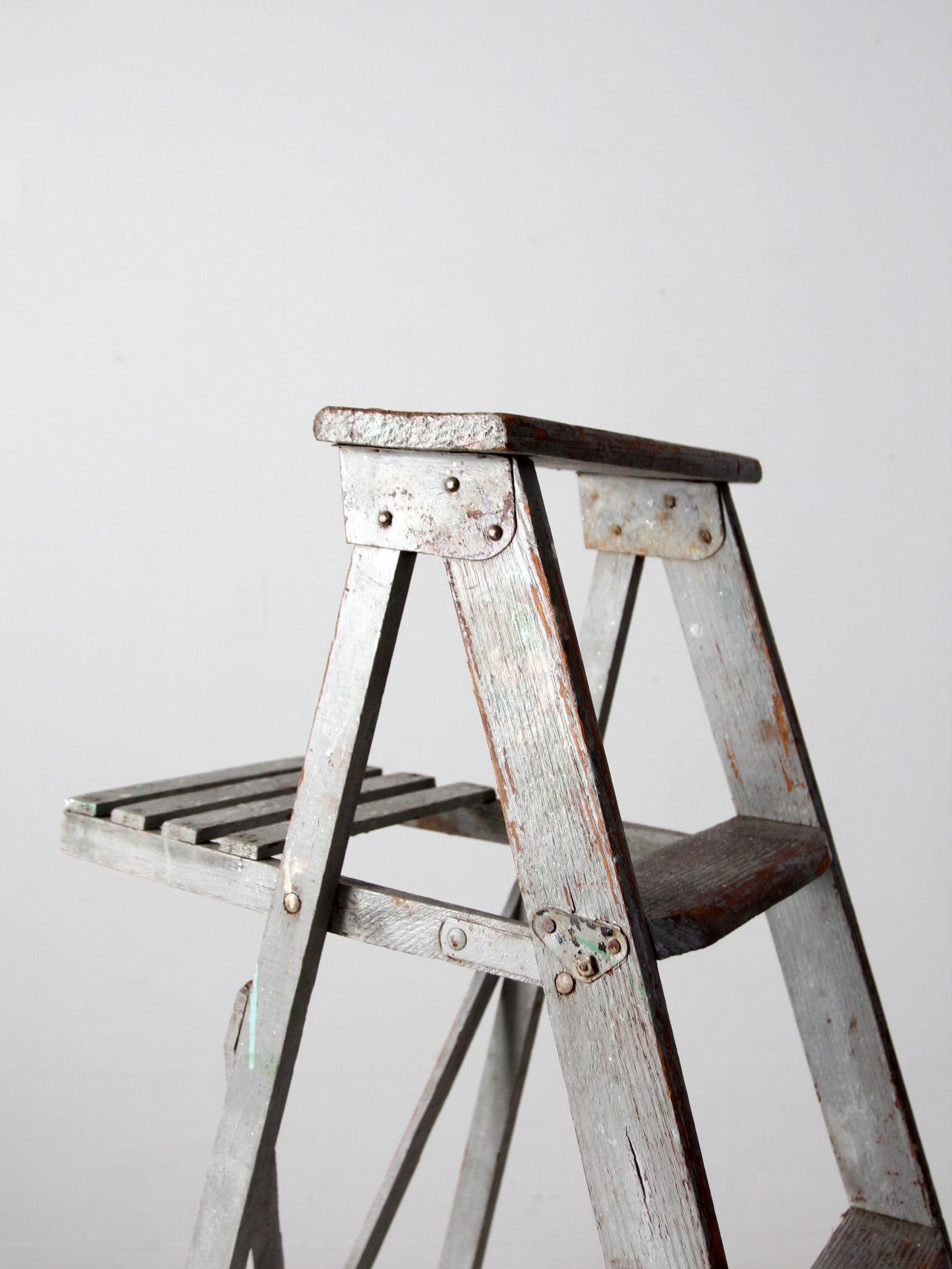 vintage wooden painters ladder