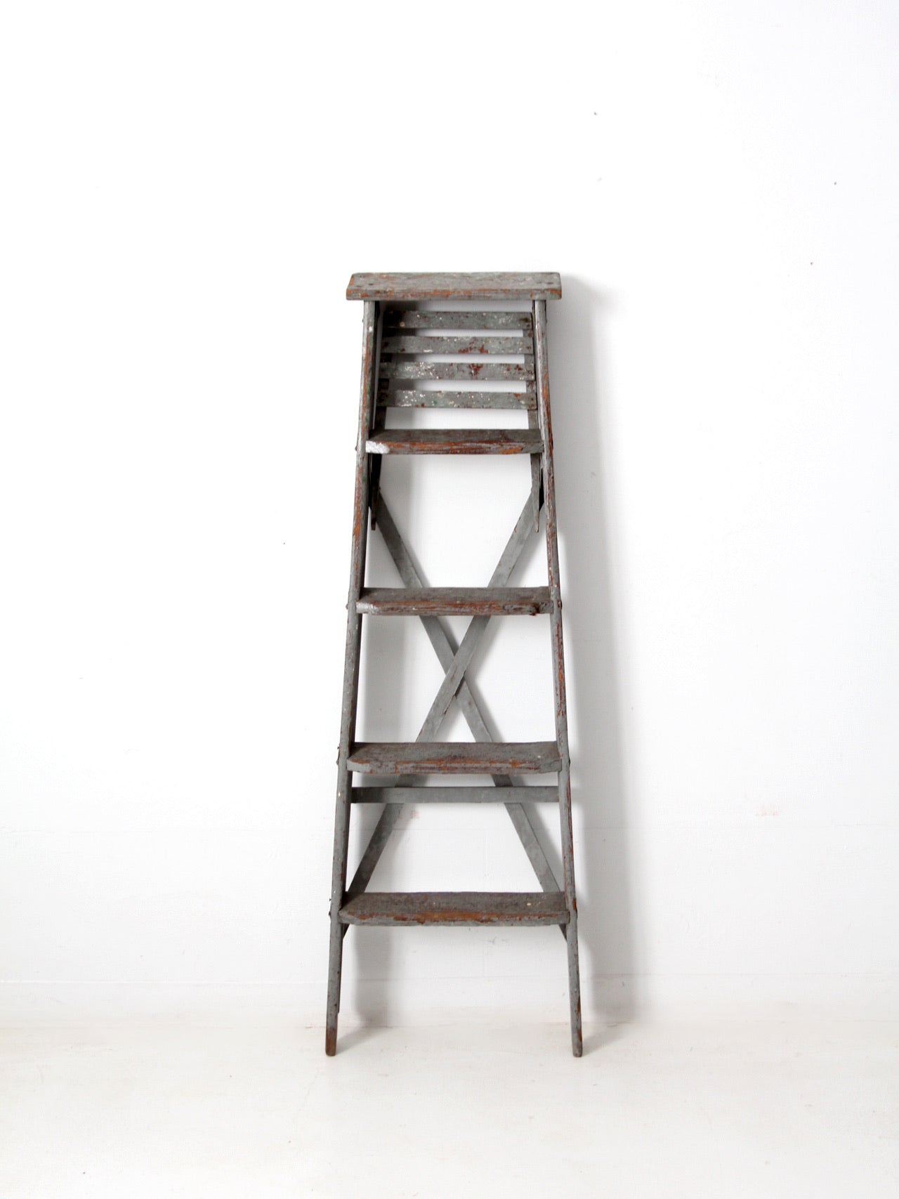 vintage wooden painters ladder