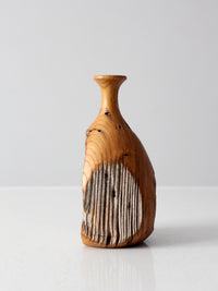 mid century live edge wood vase