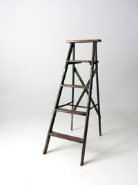 vintage green painted wood ladder