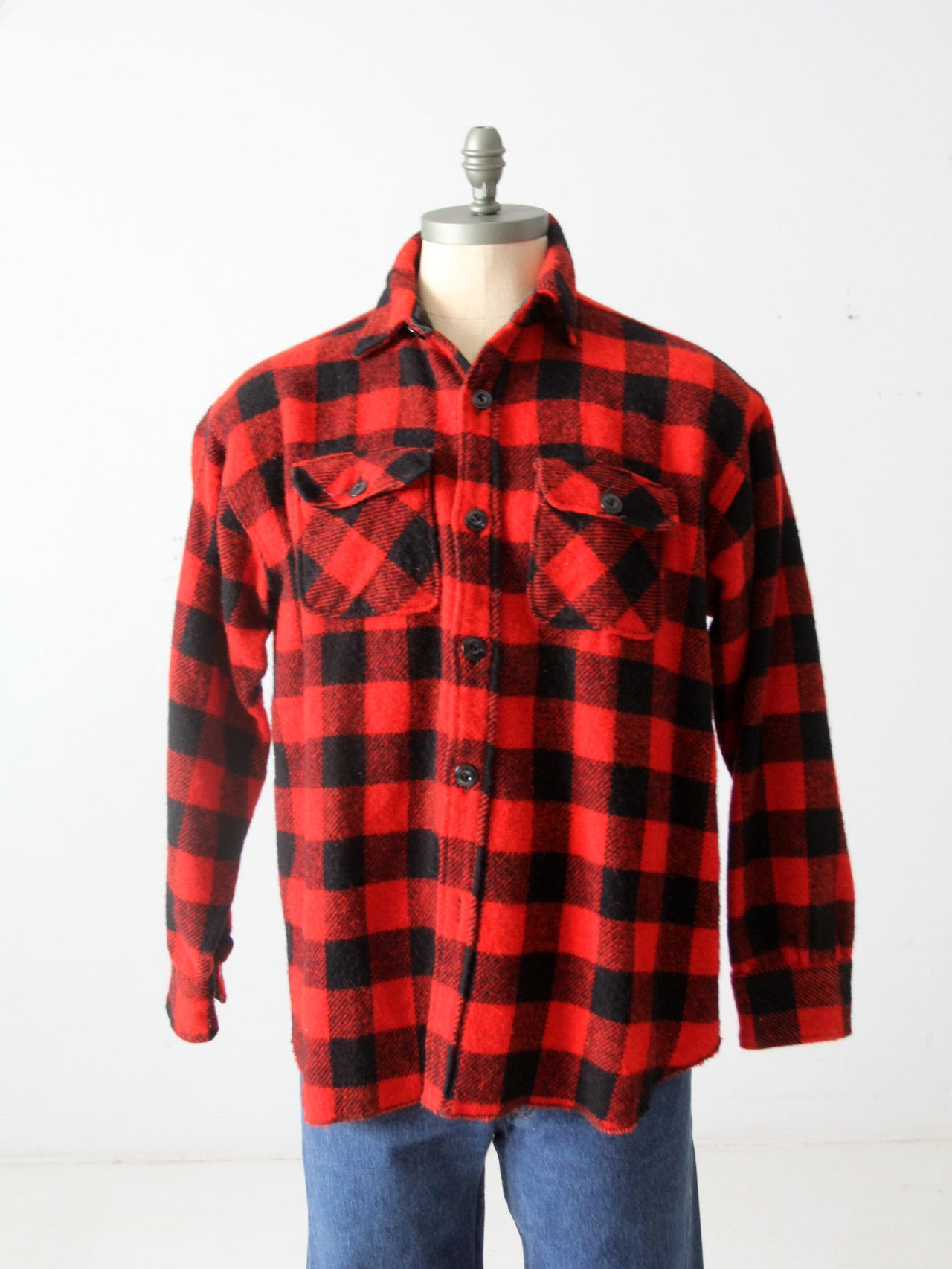 vintage 50s red flannel shirt