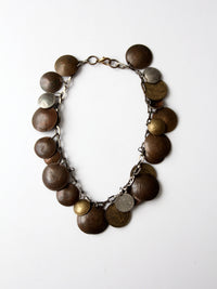 vintage world coin necklace